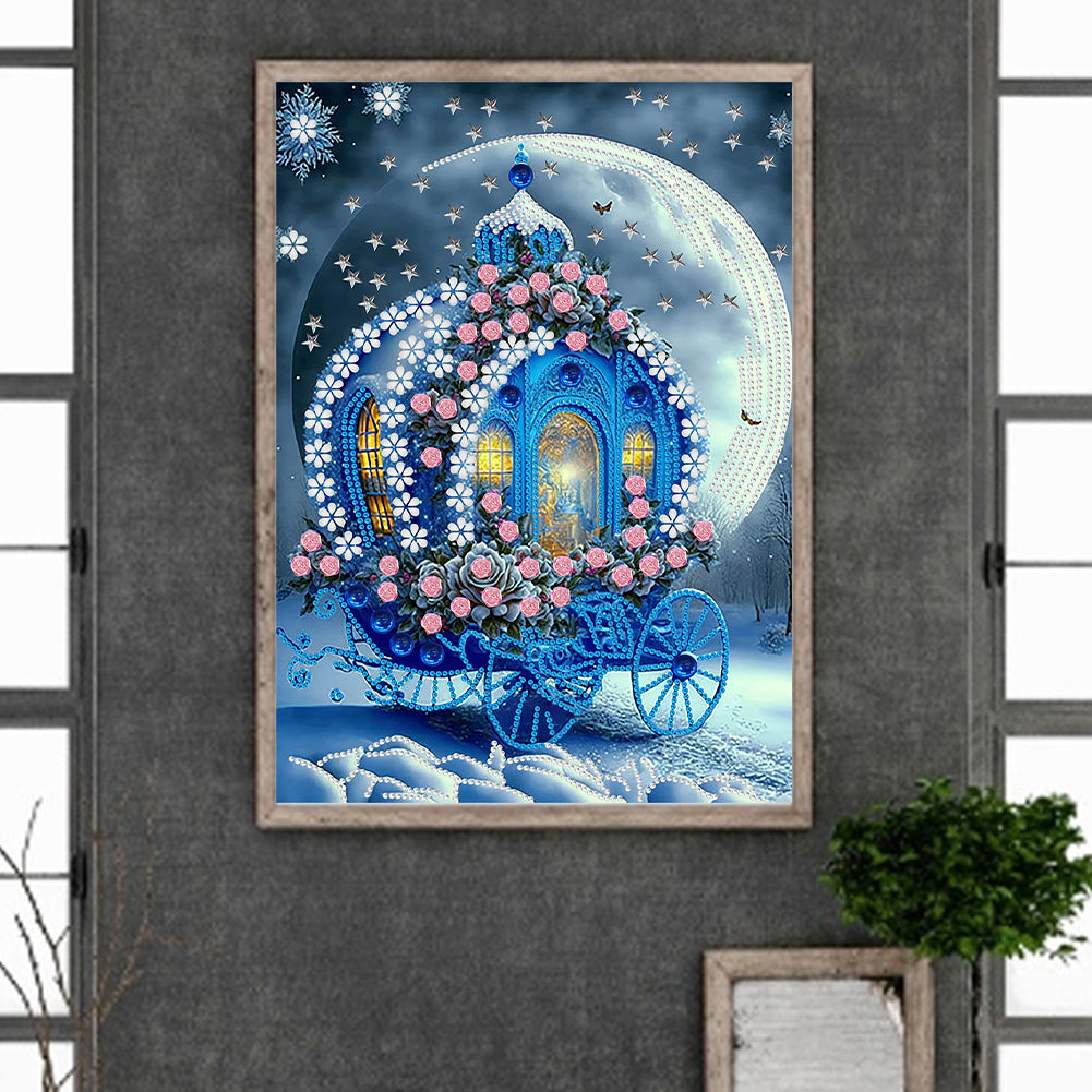 Dream Blue Carriage House - Special Shaped Drill Diamond Painting 30*40CM
