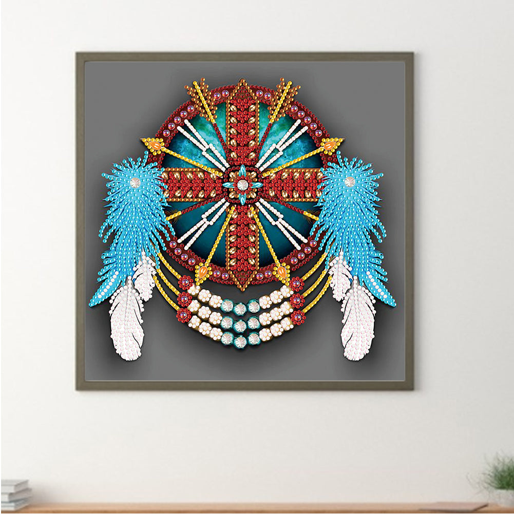 Feather Dreamcatcher Mandala - Special Shaped Drill Diamond Painting 30*30CM