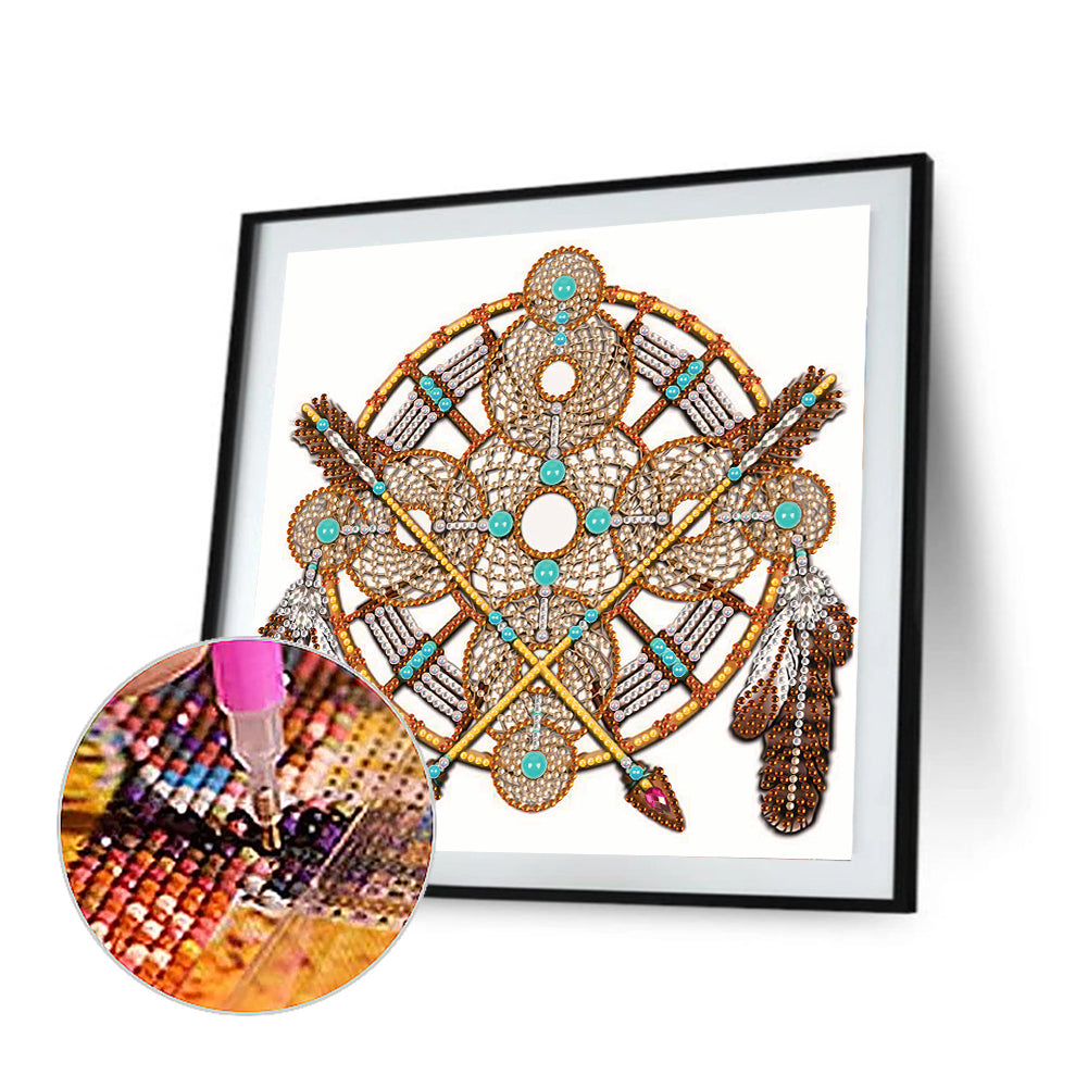 Feather Dreamcatcher Mandala - Special Shaped Drill Diamond Painting 30*30CM