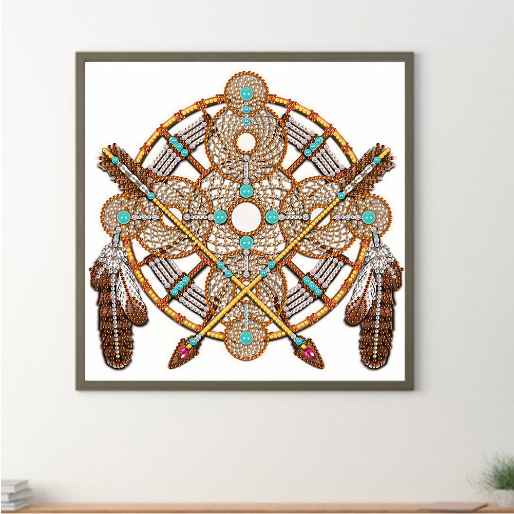 Feather Dreamcatcher Mandala - Special Shaped Drill Diamond Painting 30*30CM