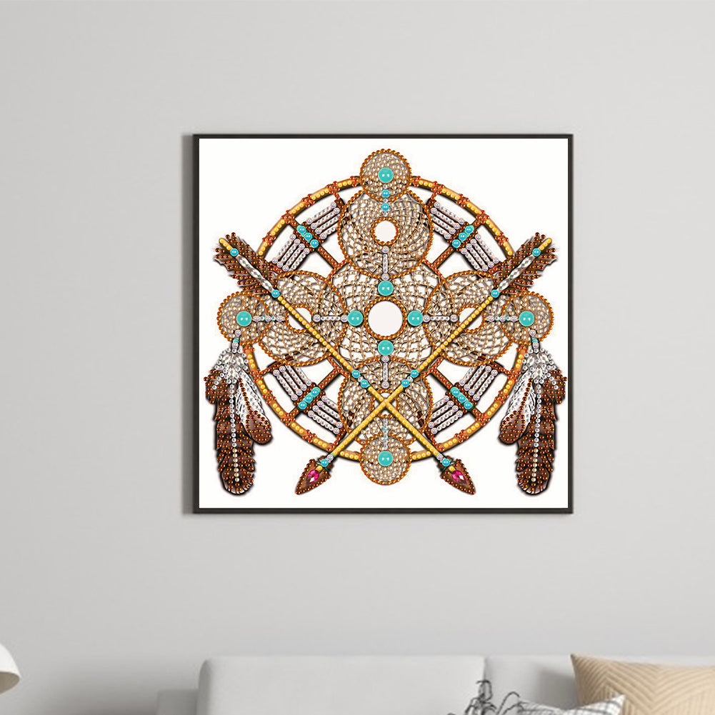 Feather Dreamcatcher Mandala - Special Shaped Drill Diamond Painting 30*30CM