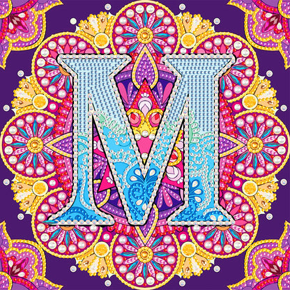 M Letter Mandala - Special Shaped Drill Diamond Painting 30*30CM