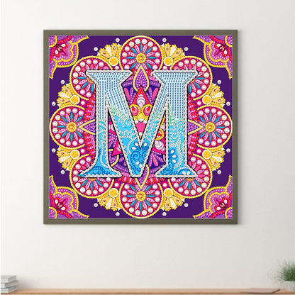 M Letter Mandala - Special Shaped Drill Diamond Painting 30*30CM