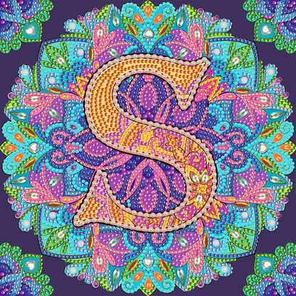 S Letter Mandala - Special Shaped Drill Diamond Painting 30*30CM