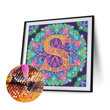 S Letter Mandala - Special Shaped Drill Diamond Painting 30*30CM