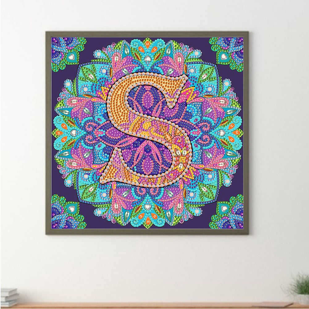 S Letter Mandala - Special Shaped Drill Diamond Painting 30*30CM