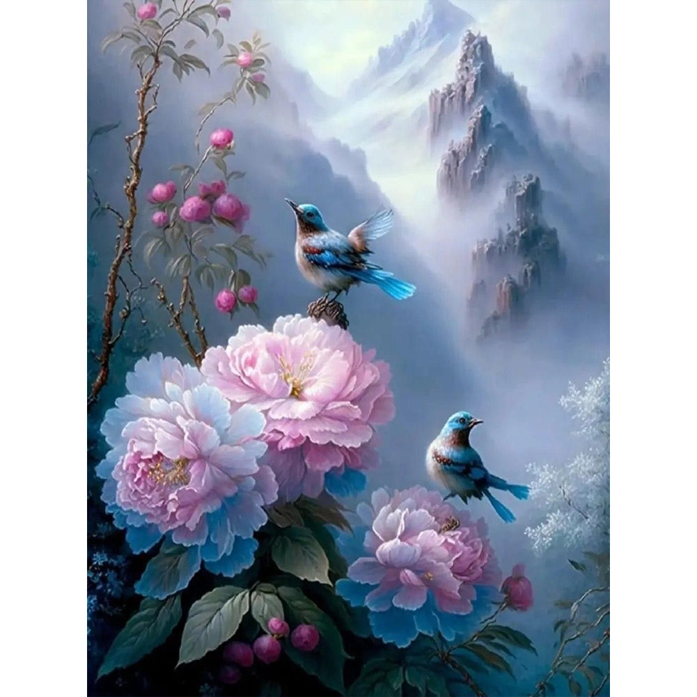 Mountain Flower Bird - Full Round Drill Diamond Painting 30*40CM