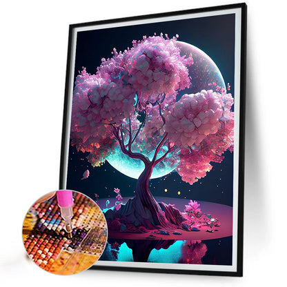 Pink Tree - Full Round Drill Diamond Painting 30*40CM