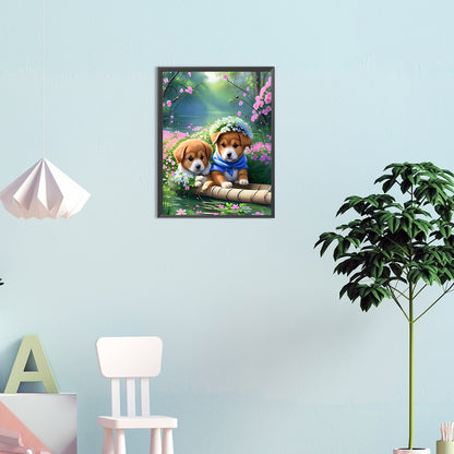 Cute Puppy - Full Round Drill Diamond Painting 30*40CM
