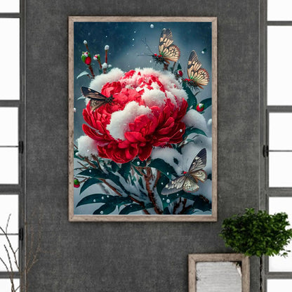 Butterfly Peony - Full Round Drill Diamond Painting 30*40CM