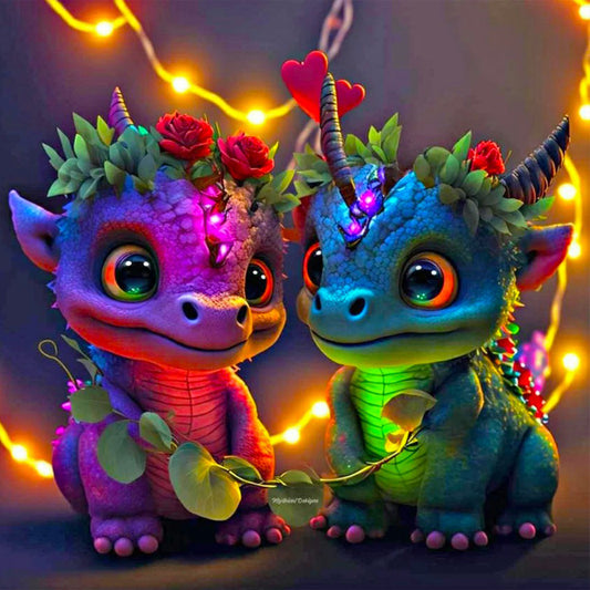 Colorful Pterodactyl Cartoon Series - Full Round Drill Diamond Painting 50*50CM