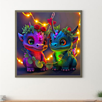 Colorful Pterodactyl Cartoon Series - Full Round Drill Diamond Painting 50*50CM