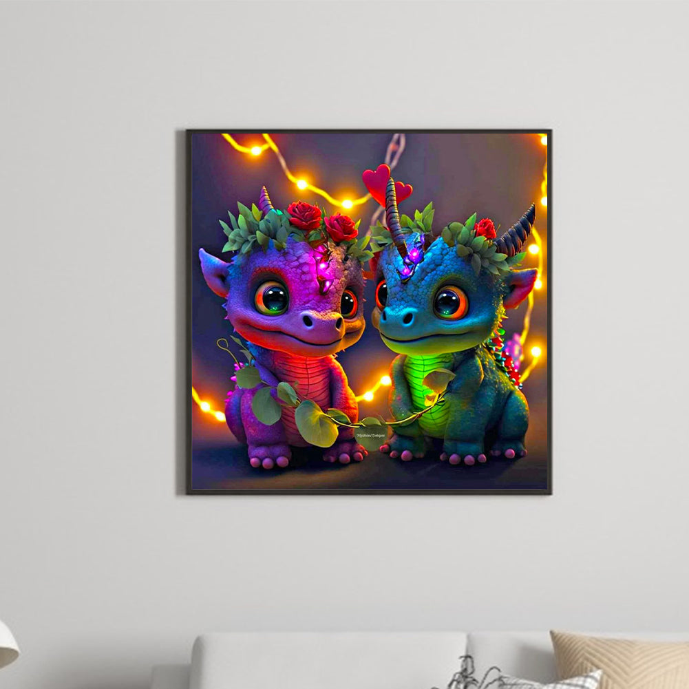 Colorful Pterodactyl Cartoon Series - Full Round Drill Diamond Painting 50*50CM