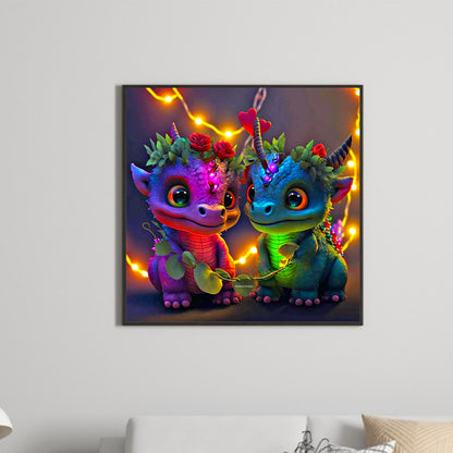 Colorful Pterodactyl Cartoon Series - Full Round Drill Diamond Painting 50*50CM