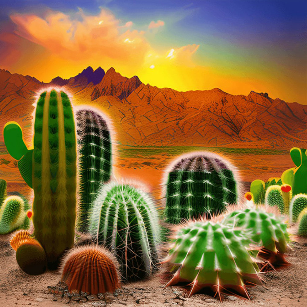 Alpine Cactus - Full Round Drill Diamond Painting 50*50CM