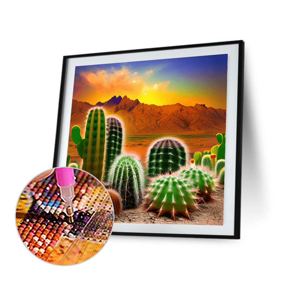 Alpine Cactus - Full Round Drill Diamond Painting 50*50CM