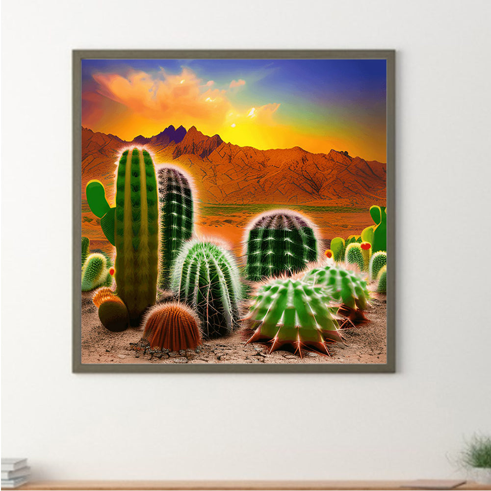 Alpine Cactus - Full Round Drill Diamond Painting 50*50CM