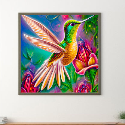 Colorful Hummingbird - Full Round Drill Diamond Painting 50*50CM