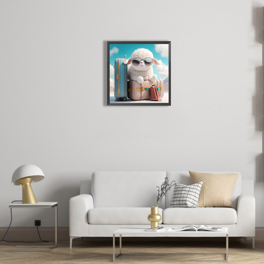 Sheep On Tour - Full Round Drill Diamond Painting 30*30CM