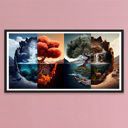 Four Seasons Of Yin And Yang - Full Square Drill Diamond Painting 80*40CM