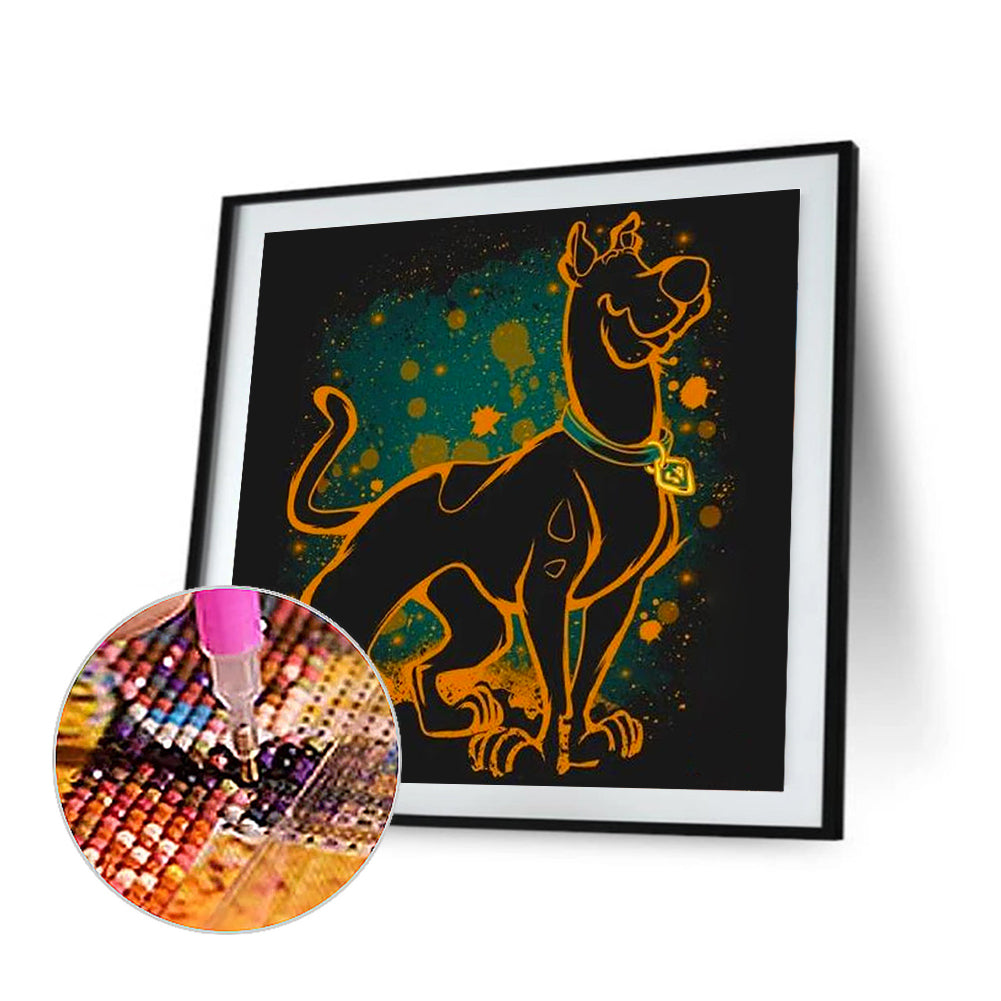 Silhouette Scooby Doo - Full Round Drill Diamond Painting 30*30CM