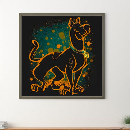 Silhouette Scooby Doo - Full Round Drill Diamond Painting 30*30CM