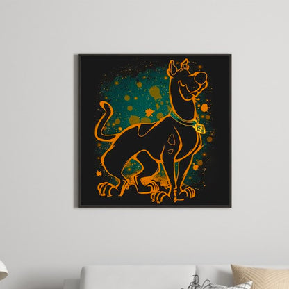 Silhouette Scooby Doo - Full Round Drill Diamond Painting 30*30CM