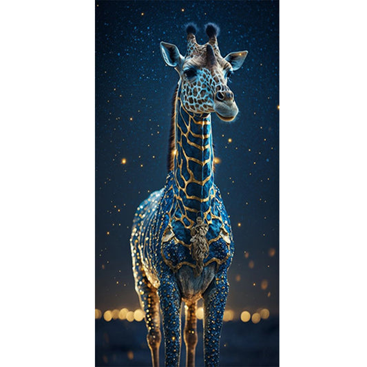 Giraffe Under The Starry Night - Full Round Drill Diamond Painting 40*80CM