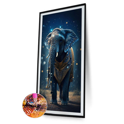 Elephant Under The Starry Night - Full Round Drill Diamond Painting 40*80CM