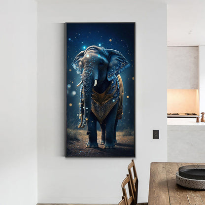 Elephant Under The Starry Night - Full Round Drill Diamond Painting 40*80CM