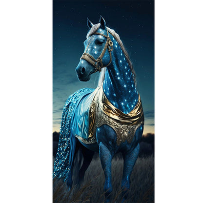 Horse Under The Starry Night - Full Round Drill Diamond Painting 40*80CM