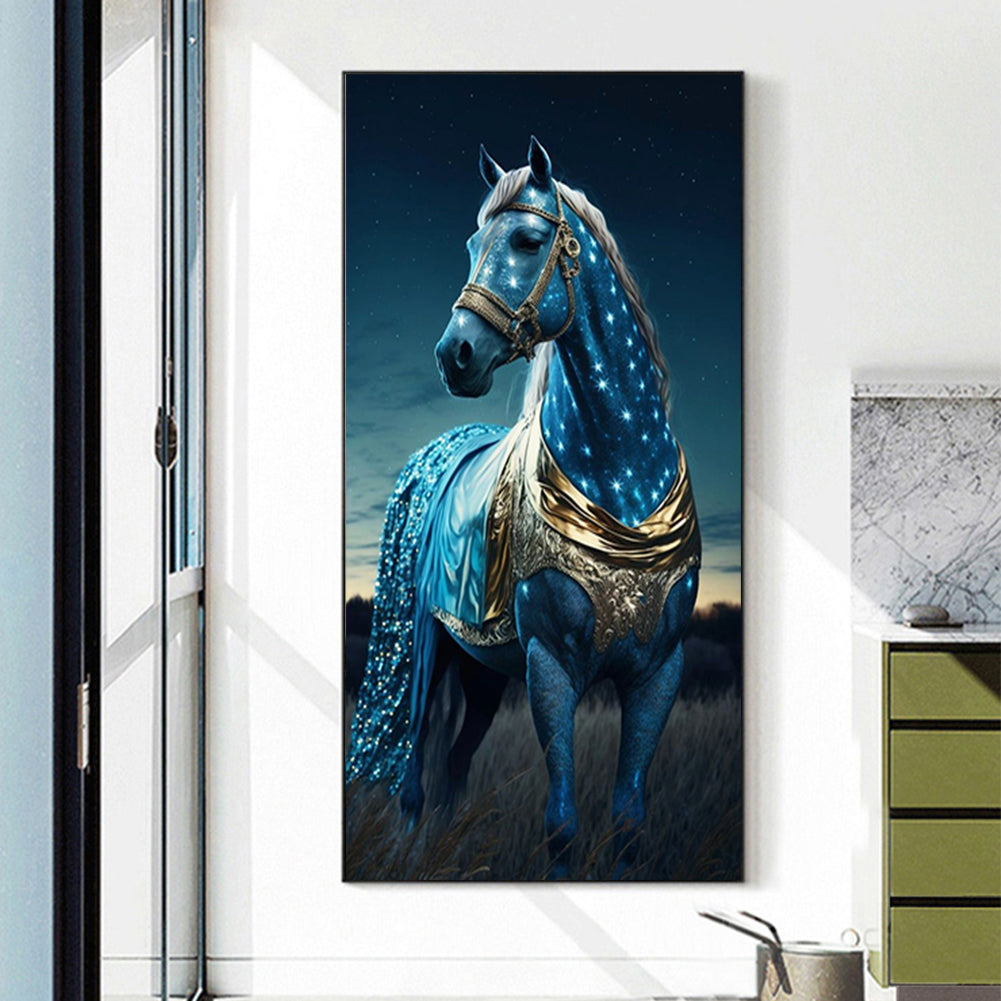 Horse Under The Starry Night - Full Round Drill Diamond Painting 40*80CM