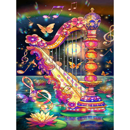 Multicolored Harp - Full Round Drill Diamond Painting 30*40CM