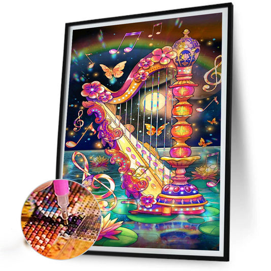 Multicolored Harp - Full Round Drill Diamond Painting 30*40CM