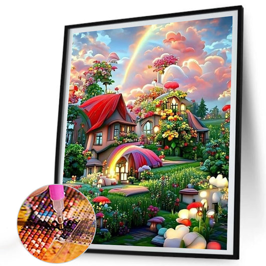 Colorful House - Full Round Drill Diamond Painting 35*40CM
