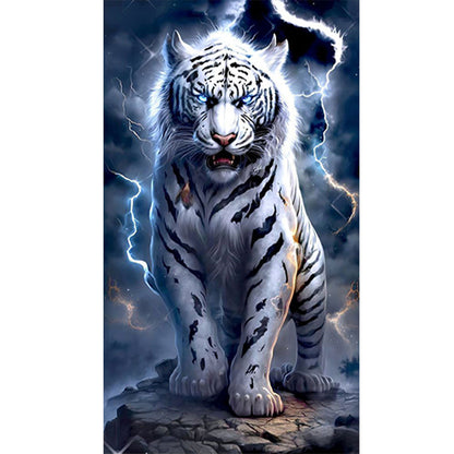 Ferocious Lightning Tiger - Full Square Drill Diamond Painting 40*70CM