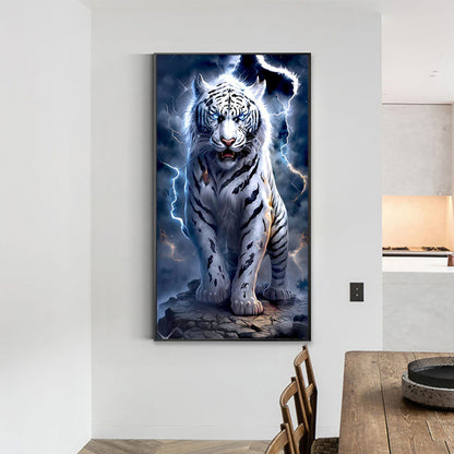 Ferocious Lightning Tiger - Full Square Drill Diamond Painting 40*70CM