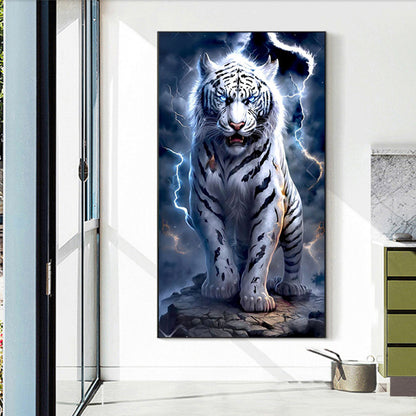 Ferocious Lightning Tiger - Full Square Drill Diamond Painting 40*70CM