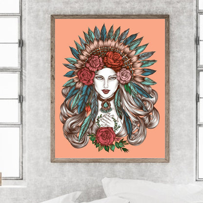 Woman - Full Round Drill Diamond Painting 40*50CM