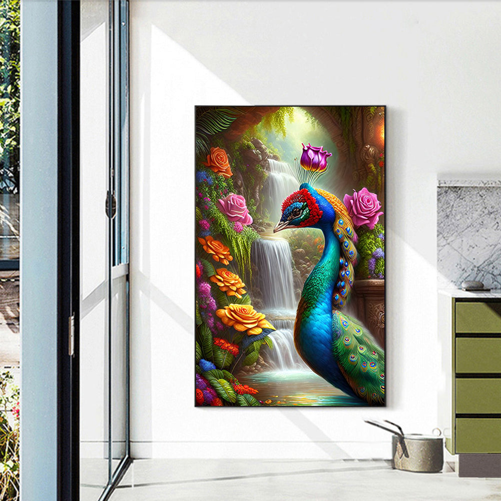 Peacock In The Forest - Full Round Drill Diamond Painting 40*60CM