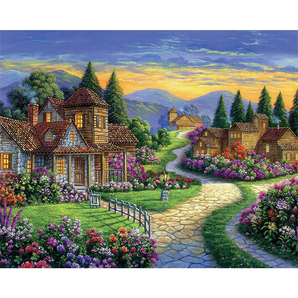 Village Farmhouse - Full Round Drill Diamond Painting 60*50CM