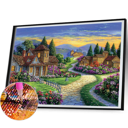 Village Farmhouse - Full Round Drill Diamond Painting 60*50CM
