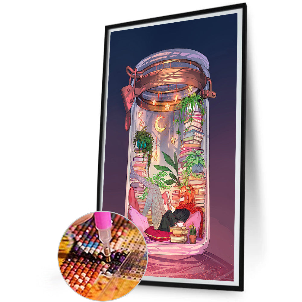 Girl In A Bottle - Full Round Drill Diamond Painting 30*50CM