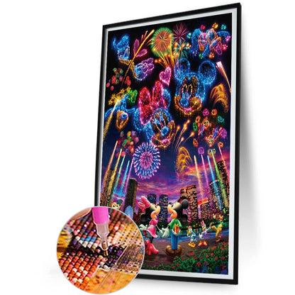 Disney Castle Fireworks - Full Round Drill Diamond Painting 30*50CM