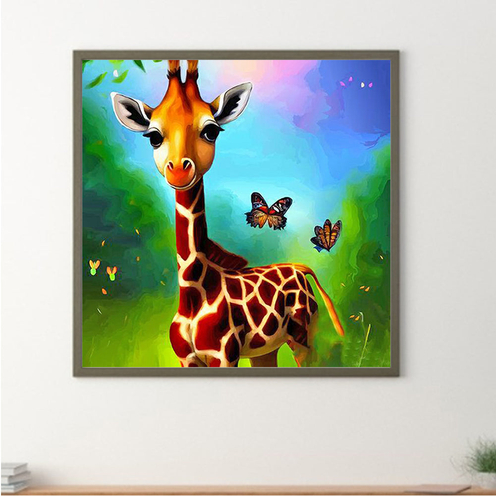 Giraffe - Full Round Drill Diamond Painting 30*30CM