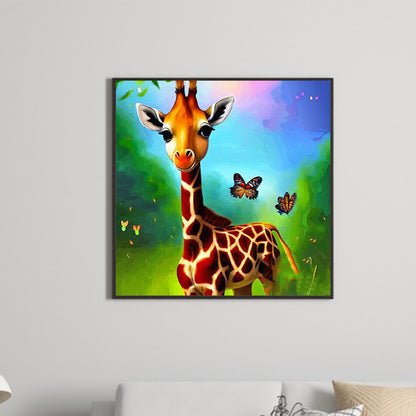 Giraffe - Full Round Drill Diamond Painting 30*30CM