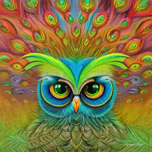 Owl - Full Round Drill Diamond Painting 30*30CM