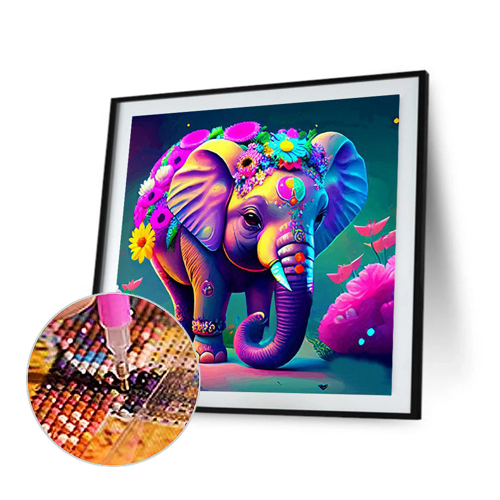 Elephant - Full Round Drill Diamond Painting 30*30CM