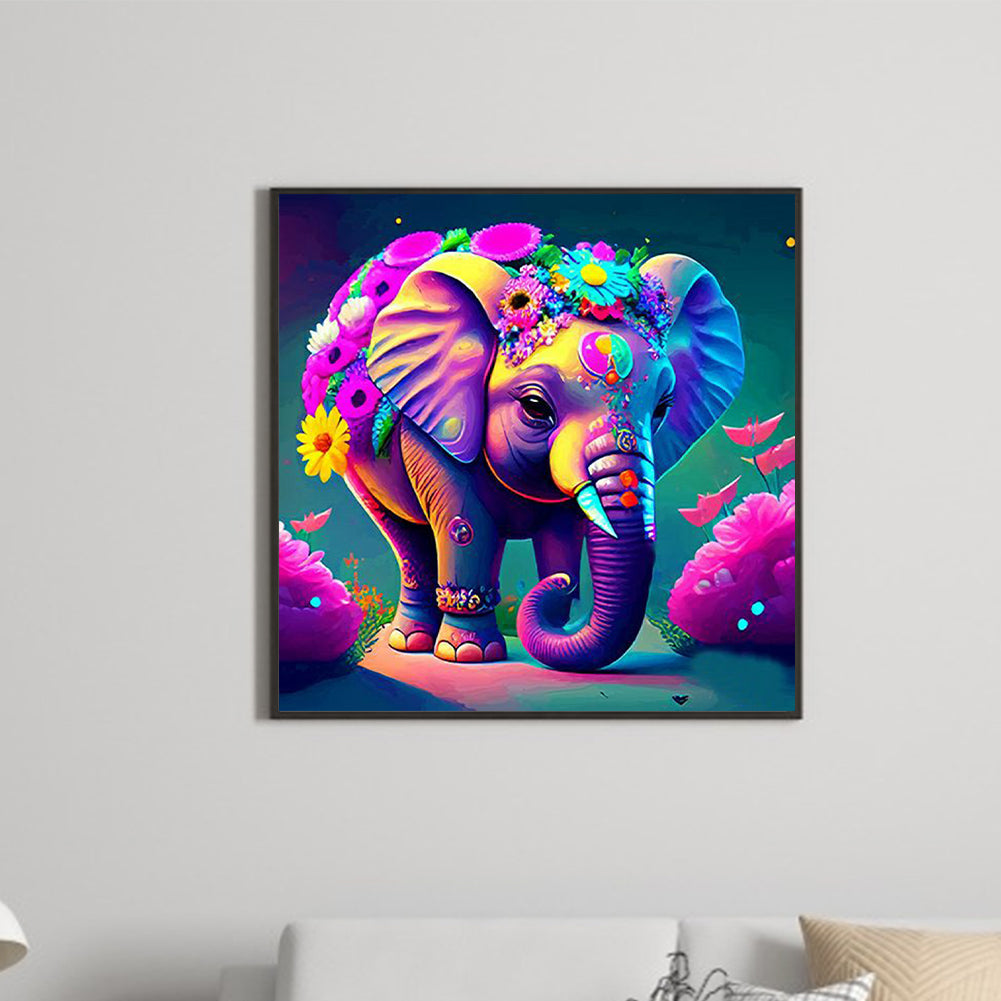 Elephant - Full Round Drill Diamond Painting 30*30CM