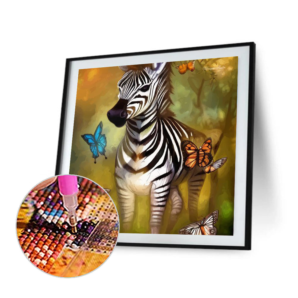 Zebra - Full Round Drill Diamond Painting 30*30CM